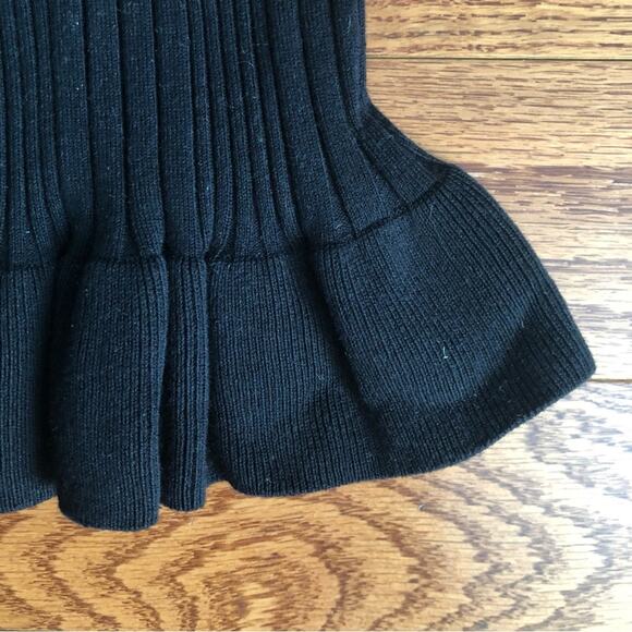 CABI Peplum Ruffle Party Ribbed Sweater Cardigan Black  Women’s Size L NWOT - Picture 5 of 11